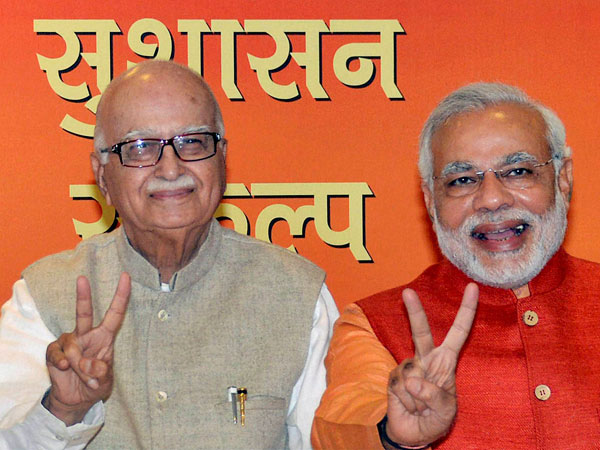 BJP leaders Lal Krishna Advani and Narendra Modi