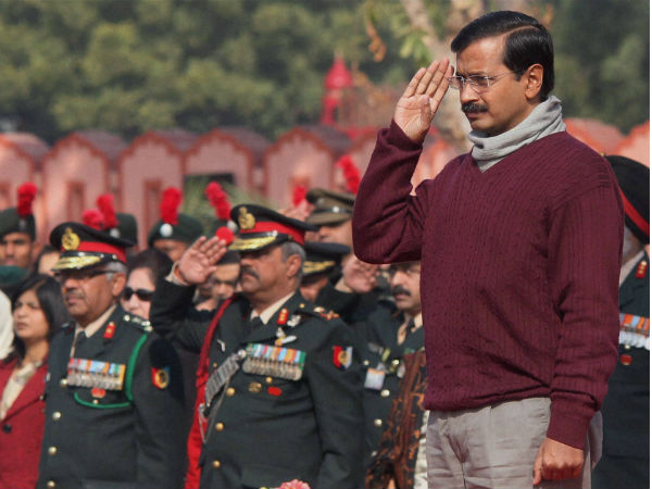Arvind Kejriwal at the NCC Republic Day Parade Camp 2014
