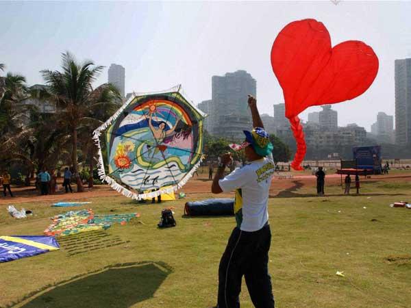 Kite-flying festival in various cities