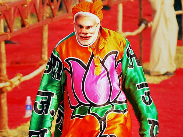 A supporter at 'Vijay Sankalp' rally in Panaji