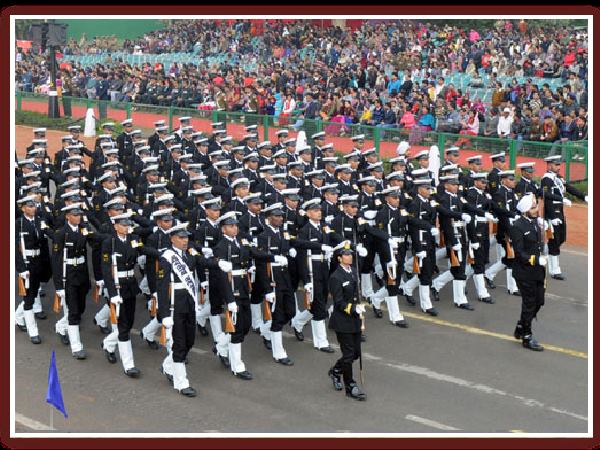 March-past procession by army