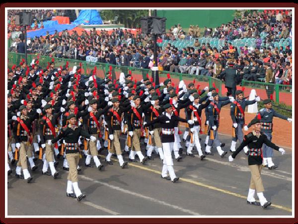 March-past procession on India's 65th Republic Day 