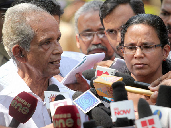 RMP leader T.P Chandrasekharan's widow KK Rama with father