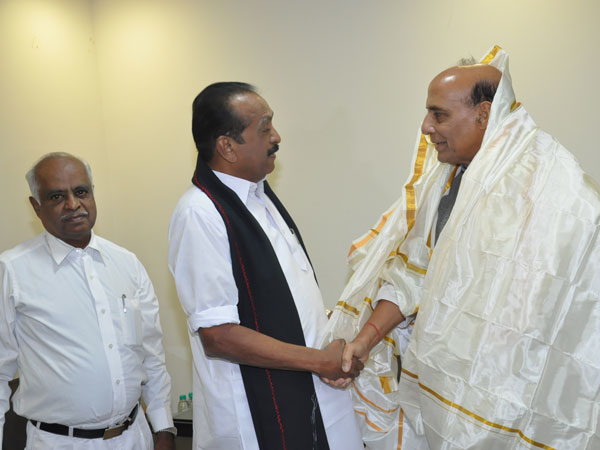 In pics: Vaiko meets Rajnath Singh in Delhi In pics: Vaiko meets Rajnath Singh in Delhi