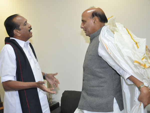 In pics: Vaiko meets Rajnath Singh in Delhi In pics: Vaiko meets Rajnath Singh in Delhi