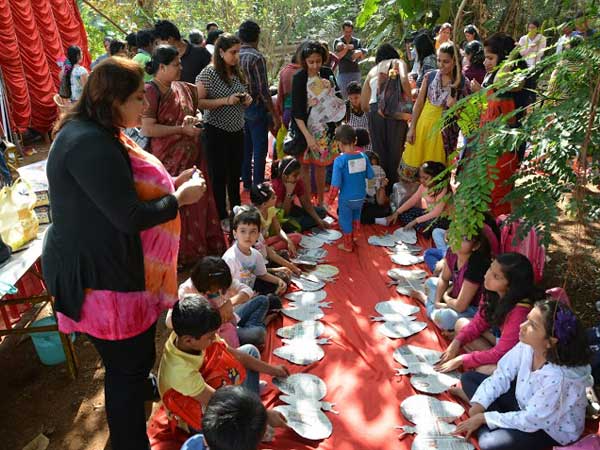 Butterfly workshop where children went through craft