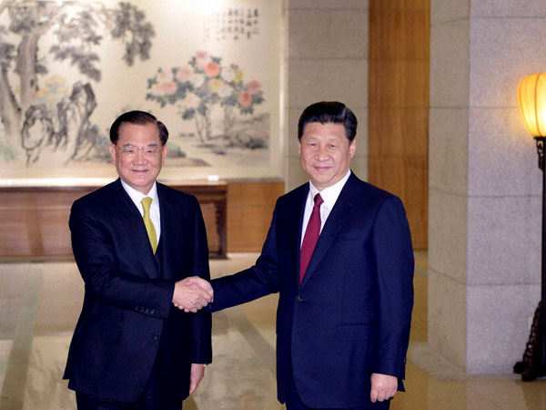 China and Taiwan greet each other 