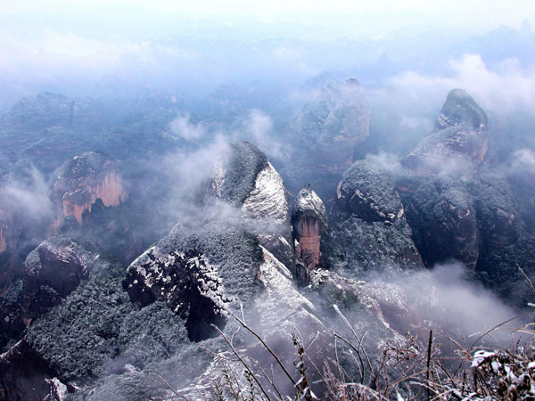 Snow capped mountains 