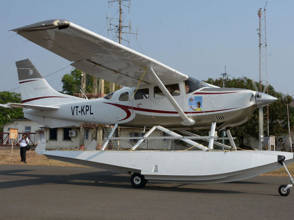 A seaplane during launch