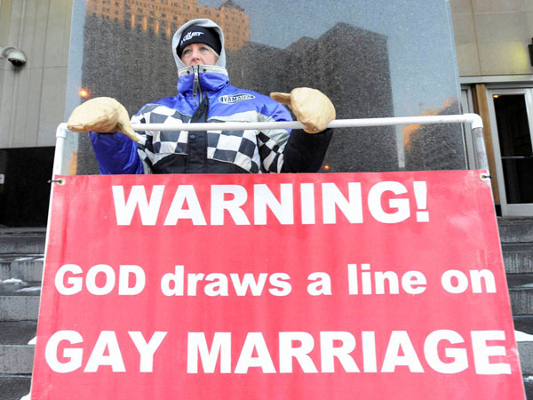 Protests in Detroit over gay marriage