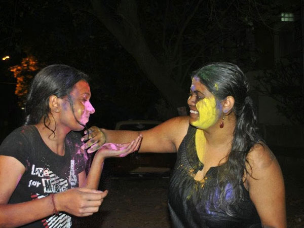 Woman celebrating Holi