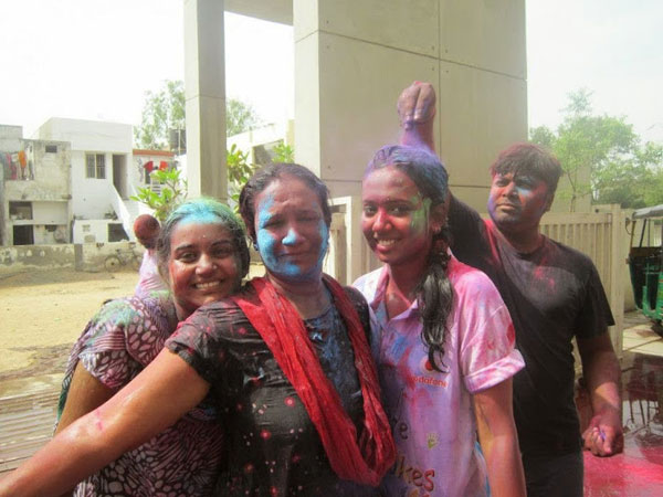 Woman celebrating Holi