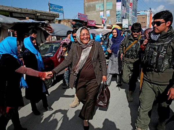 Habiba Sarabi campaigns in Kabul 