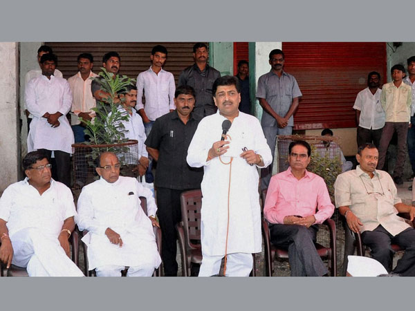 Maharashtra Chief Minister Ashok Chavan addresses a rally