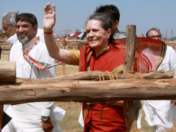 UPA Chairperson Sonia Gandhi during an election campaign