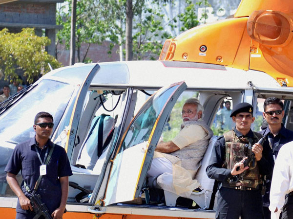 arendra Modi after an election rally in Bareilly