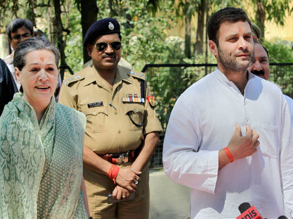 Sonia Gandhi with party Vice President Rahul Gandhi