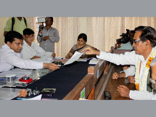  Namo Narain Meena filing his nomination papers in Dausa