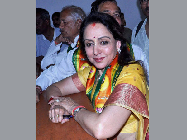 BJP candidate Hema Malini filing her nomination papers