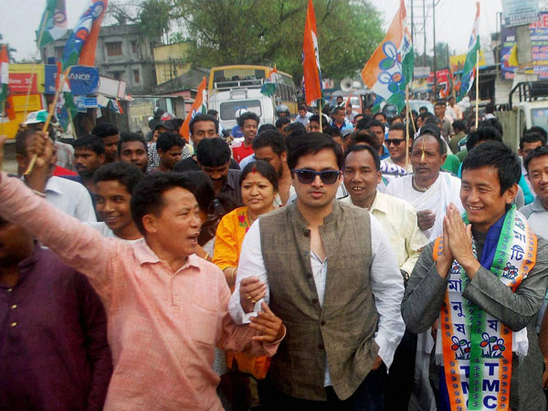 MC candidate Baichung Bhutia during his election campaign