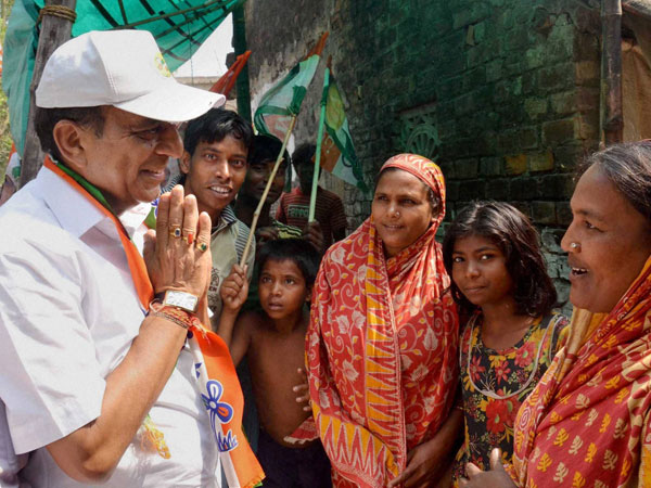 Dinesh Trivedi from Barrackpore during his election campaign