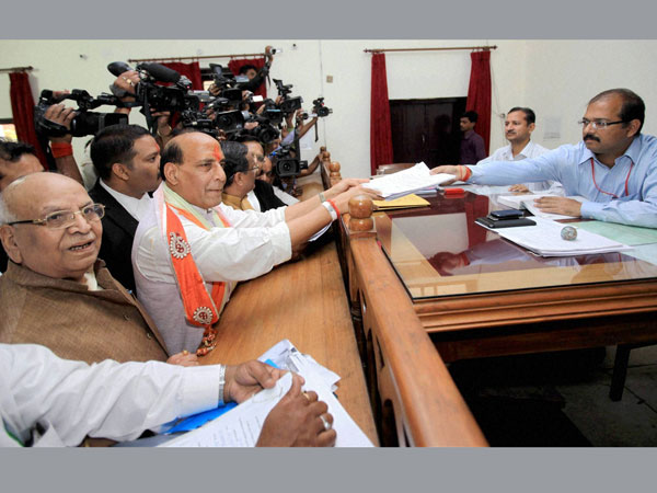 Rajnath Singh filing his nomination papers