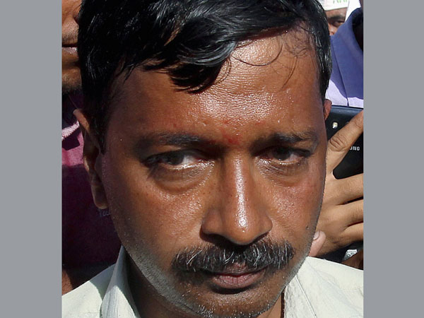 AAP convener Arvind Kejriwal following a silent prayer