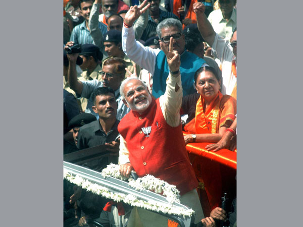 JP PM candidate Narandra Modi at his roadshow