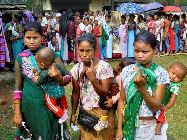 Lok Sabha Election at a polling station at Harlibagan