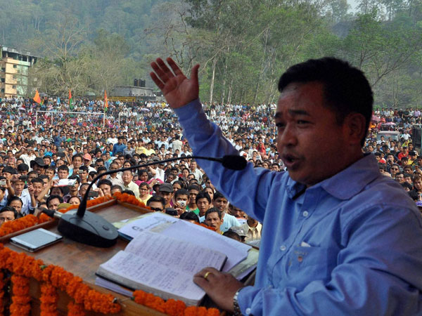 Sikkim Krantikari Morcha (skm) Chief P S Golay addressesa a public meeting