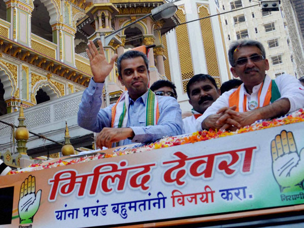ilind Deora at an election campaign rally in Mumbai ilind Deora at an election campaign rally in Mumbai