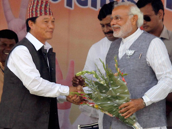 Narendra Modi during an election campaign rally in Siliguri Narendra Modi during an election campaign rally in Siliguri