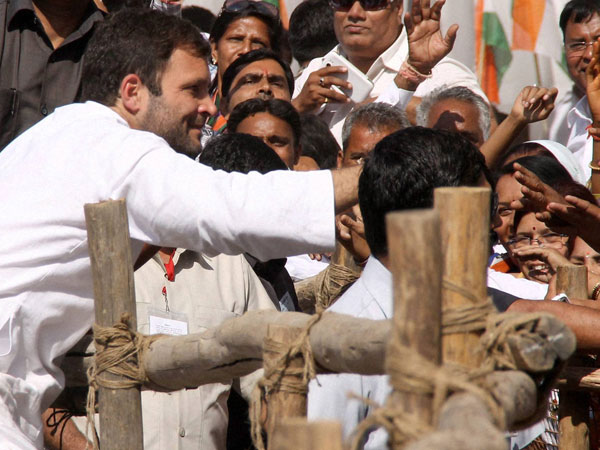 Rahul Gandhi meeting people during election campaign Rahul Gandhi meeting people during election campaign