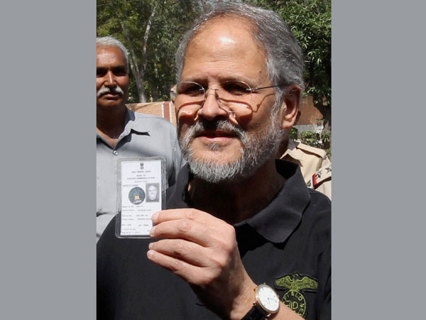 Lt Guv of Delhi Najeeb Jung before casting his vote Lt Guv of Delhi Najeeb Jung before casting his vote