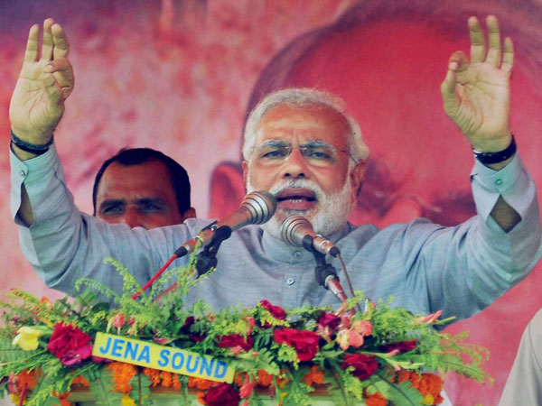 Narendra Modi addressing the party's Bharat Bijay Samabesha Narendra Modi addressing the party's Bharat Bijay Samabesha