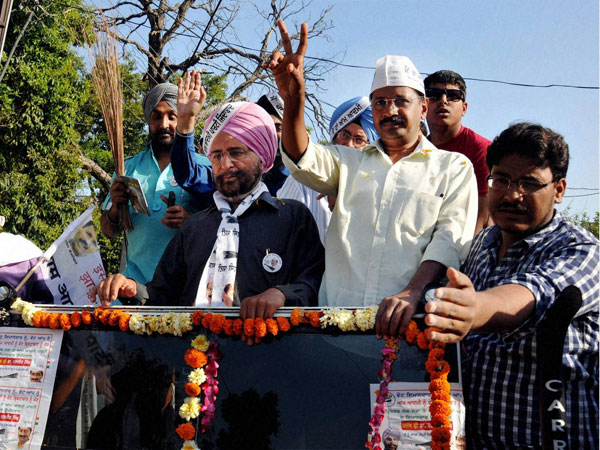 Arvind Kejriwal during an election roadshow Arvind Kejriwal during an election roadshow