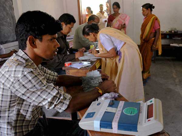 Women voters at a polling station Women voters at a polling station
