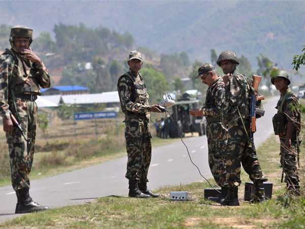 Assam Rifles personnel operate a mobile jammer Assam Rifles personnel operate a mobile jammer