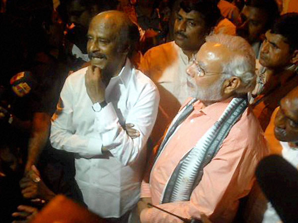 Narendra Modi with superstar Rajinikanth