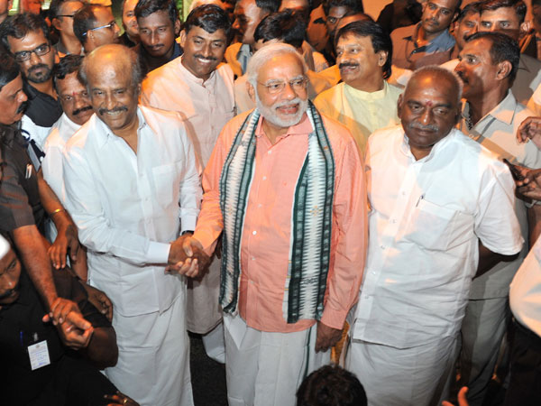 arendra Modi with superstar Rajinikanth