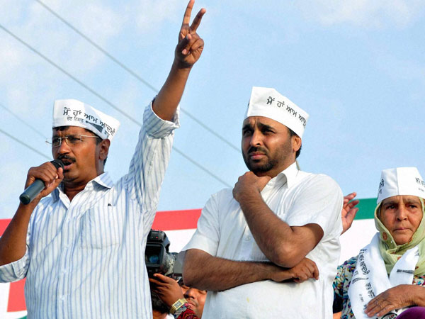 AAP Party Chief Arvind Kejriwal campaigns