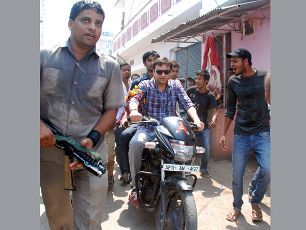 AKBARUDDIN RIDES ON TWO WHEELER