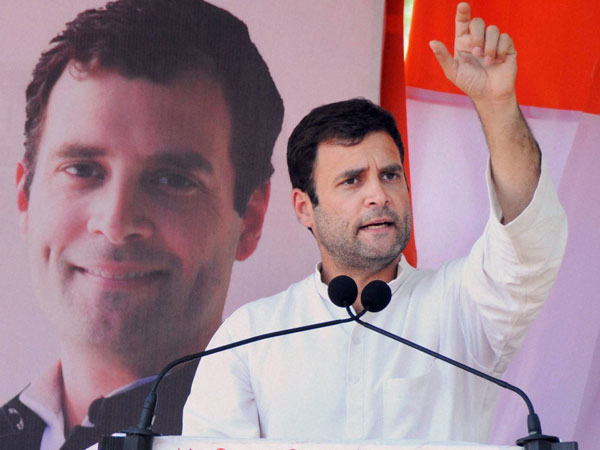 Rahul Gandhi addresses an election campaign rally in Pune