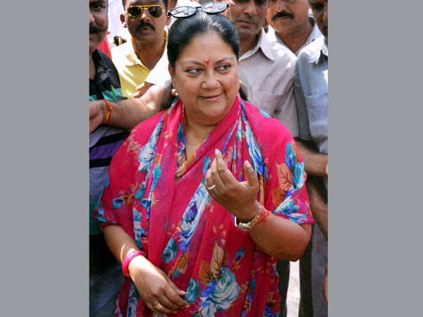 Vasundhara Raje after casting her vote