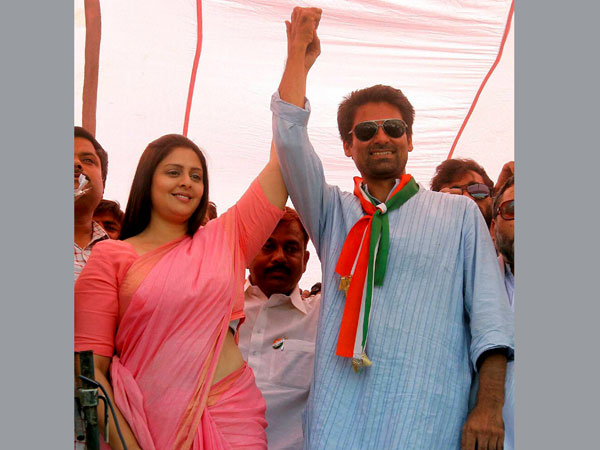Nagma during an election campaign