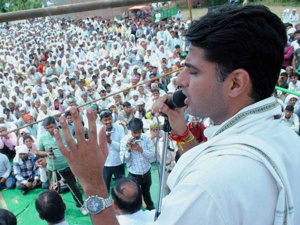 Sachin Pilot addressing an election rally