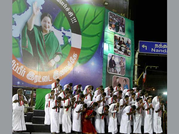 Jayalalithaa's election campaign rally at T Nagar