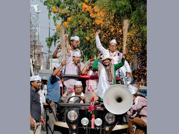 Shazia Ilmi takes part in an election campaign road show