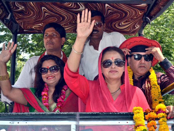 Jaya Prada at an election roadshow