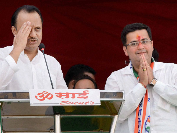 jit Pawar with party candidate Anand Paranjpe